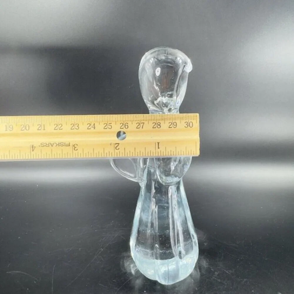 Vintage Clear Art Glass Praying Angel Figurine Paperweight Sculpture Glass VTG‎